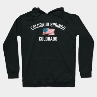 Colorado Springs Colorado Patriotic Vintage USA Flag Hoodie